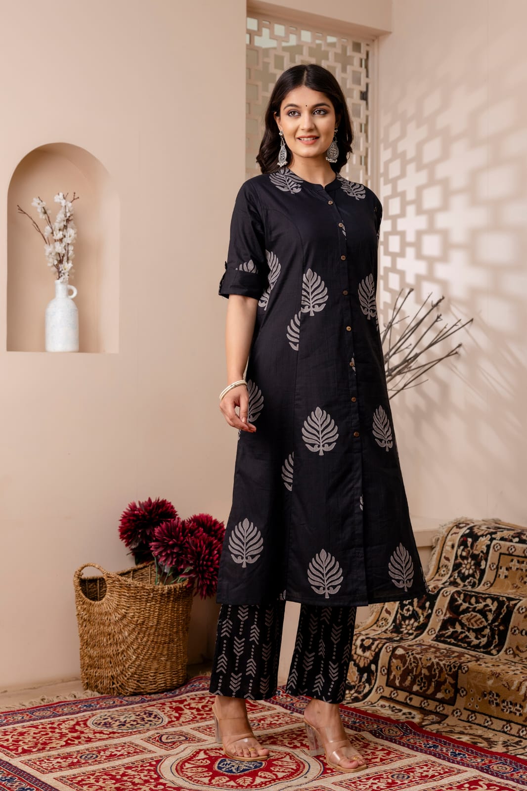 Anouk Ethnic Motifs Embroidered A-Line Kurta