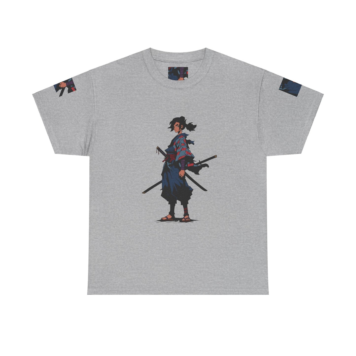 Samurai Style Unisex Heavy Cotton Tee - Perfect for Anime Lovers