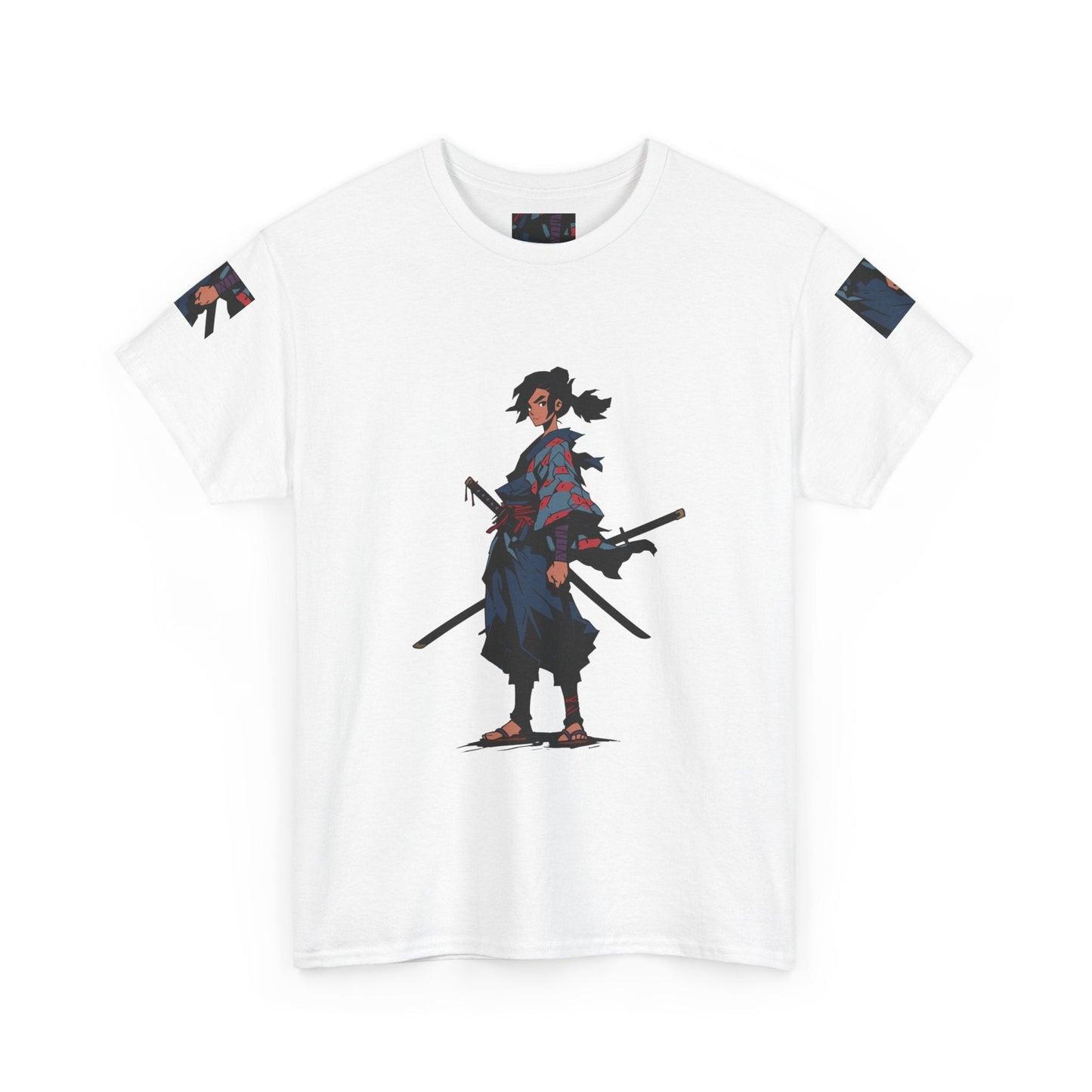 Samurai Style Unisex Heavy Cotton Tee - Perfect for Anime Lovers