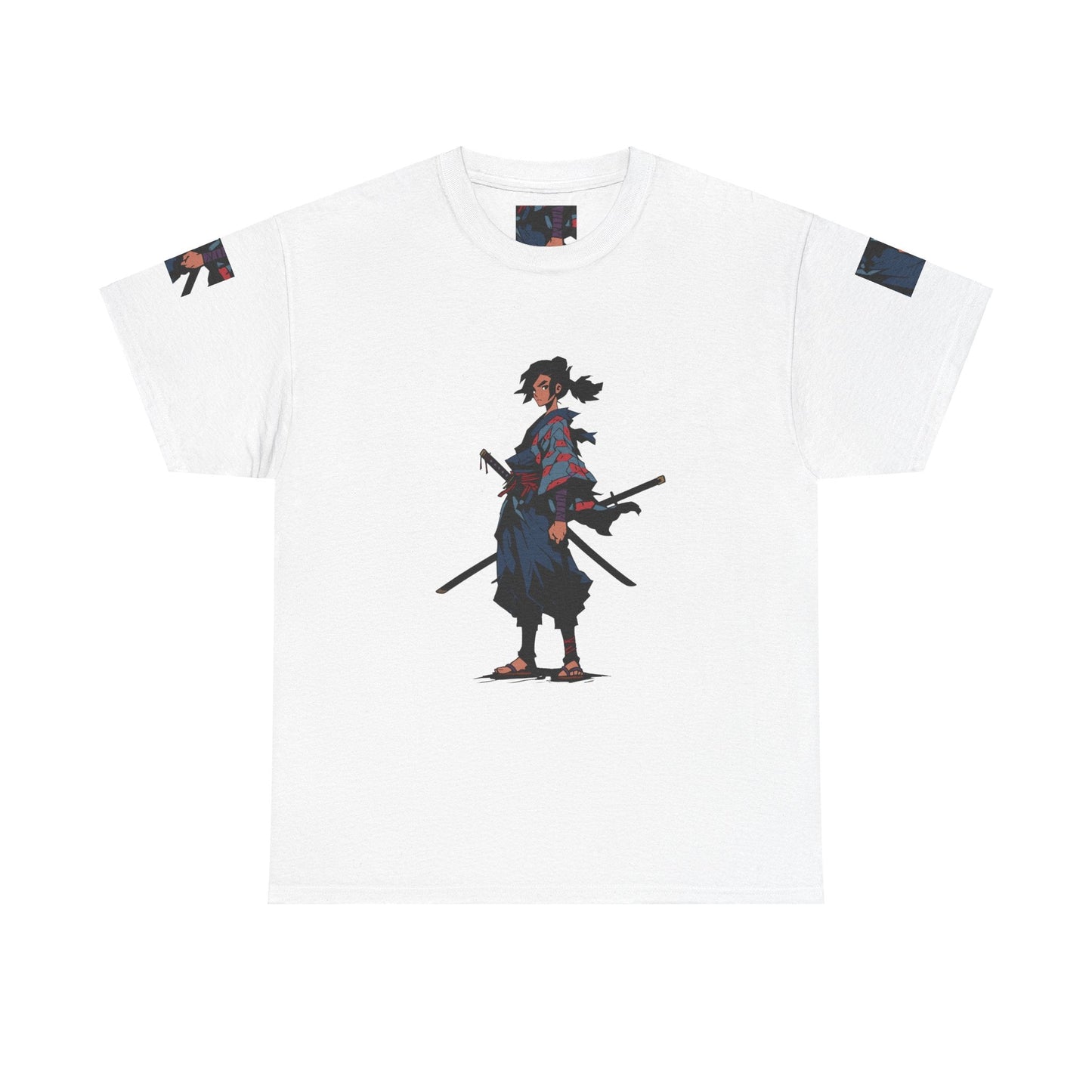 Samurai Style Unisex Heavy Cotton Tee - Perfect for Anime Lovers