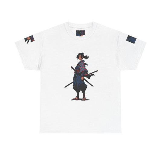 Samurai Style Unisex Heavy Cotton Tee - Perfect for Anime Lovers