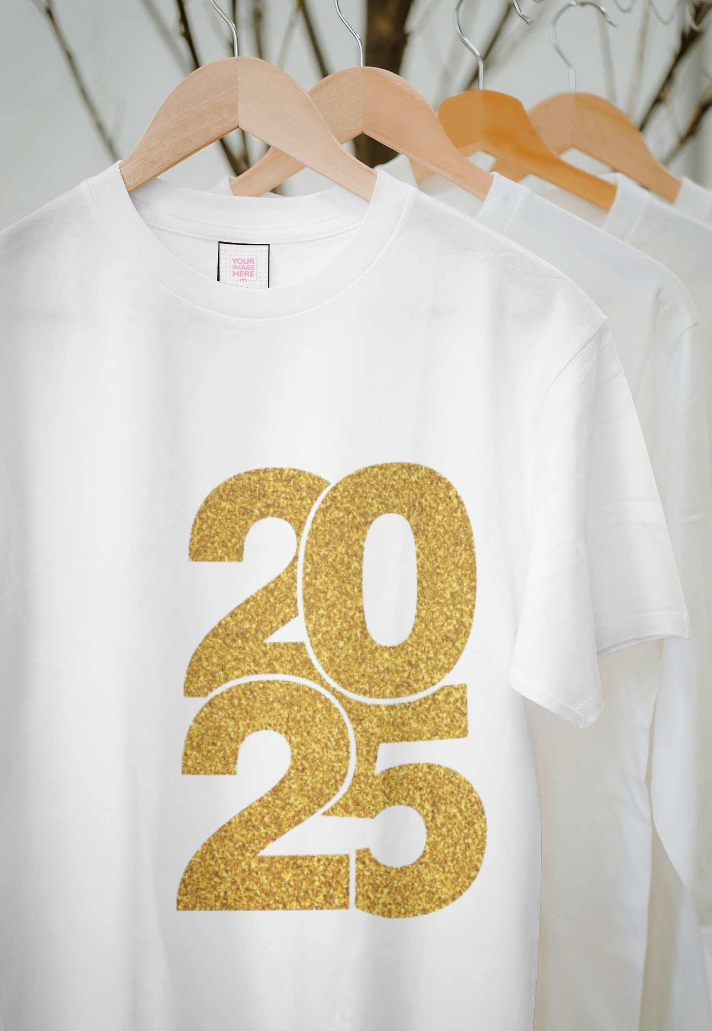 Round Neck T-Shirt – Celebrate the New Year in Style - white