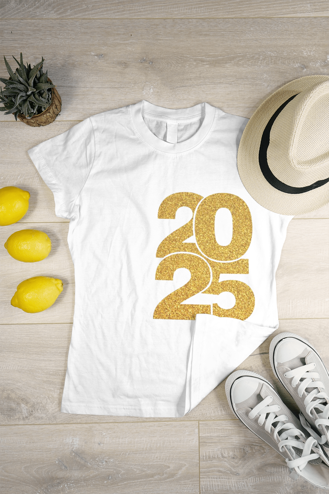 Round Neck T-Shirt – Celebrate the New Year in Style - white