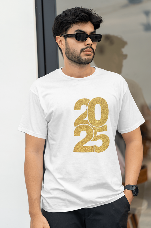 Round Neck T-Shirt – Celebrate the New Year in Style - white