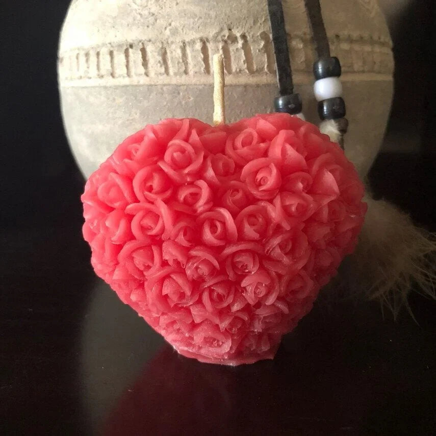 Christmas Candles - Mini Rose Heart Candle